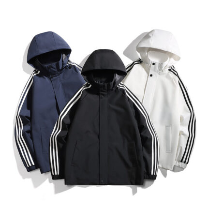 Veste rayée à col montant