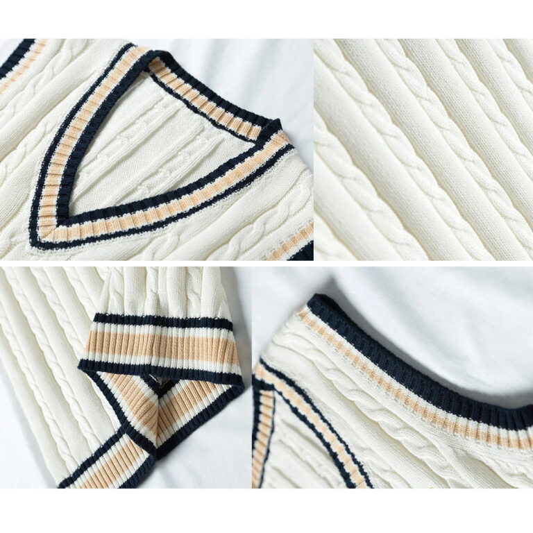 Pull rayé à col en V
