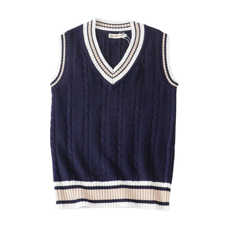 Pull rayé à col en V