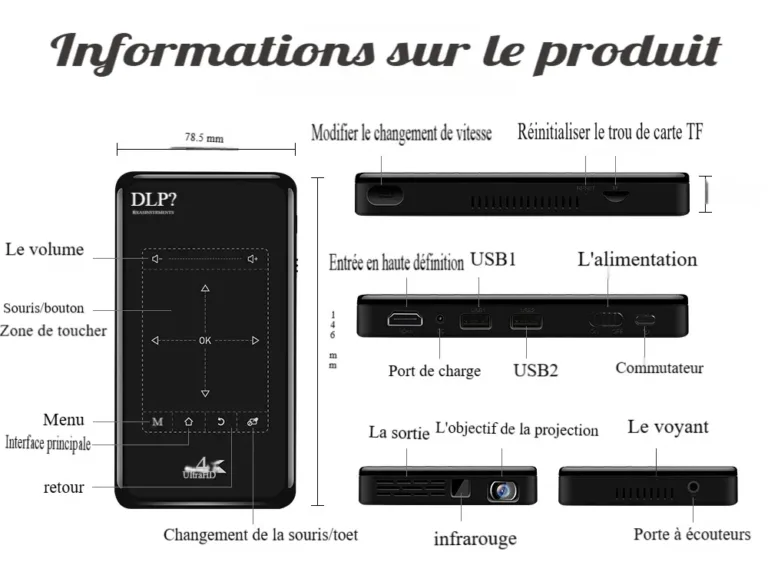 4K Android micro projecteur intelligent