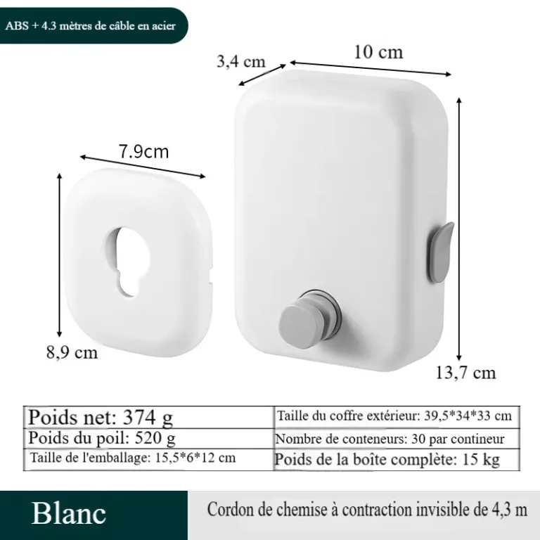Corde à linge invisible