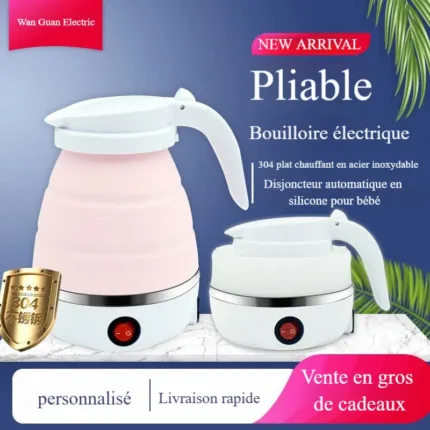 Bouilloire électrique pliable en silicone