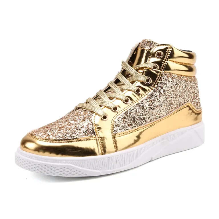 Bottes en cuir brillantes montantes décontractées