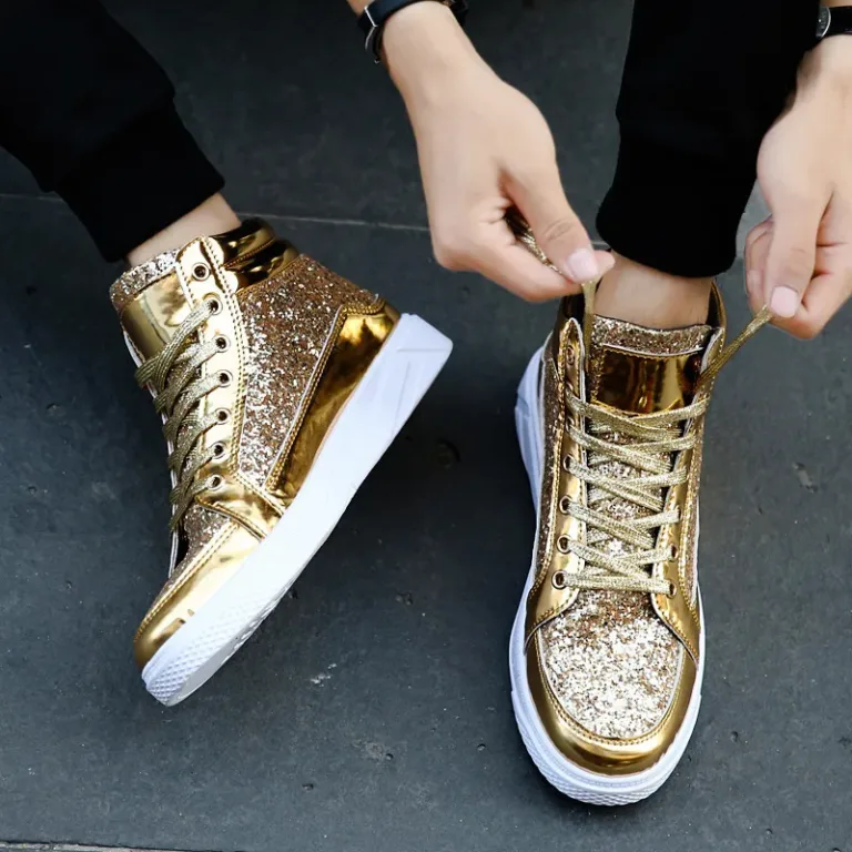 Bottes en cuir brillantes montantes décontractées