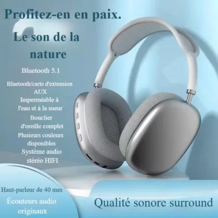 Casque Bluetooth P9 Casque sans fil de haute qualité