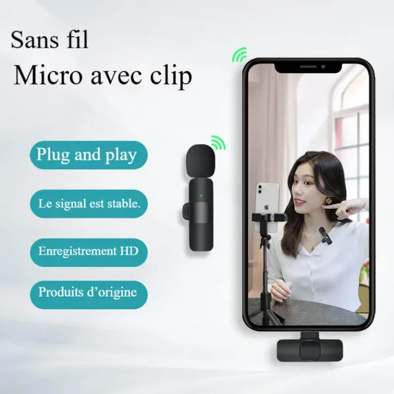 Microphone à pince de collier sans file intégré K9
