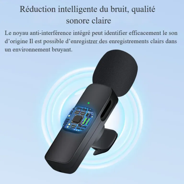 Microphone à pince de collier sans file intégré K9