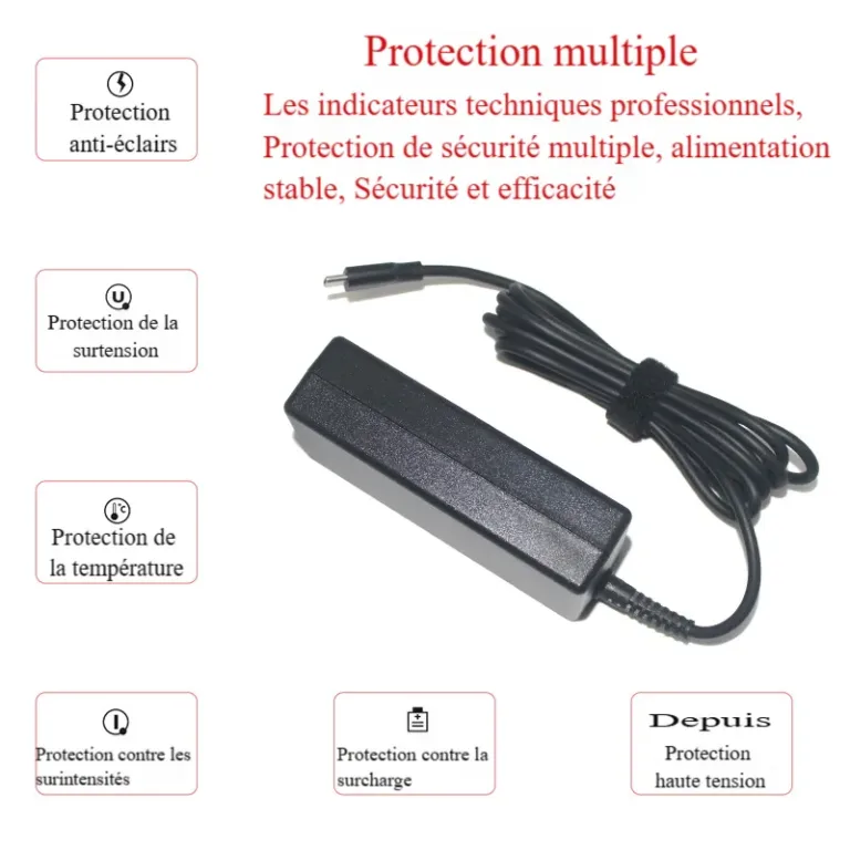 Adaptateur d'alimentation multifonction type C