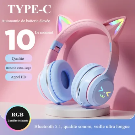 Casque Bluetooth sans fil monté sur la tête