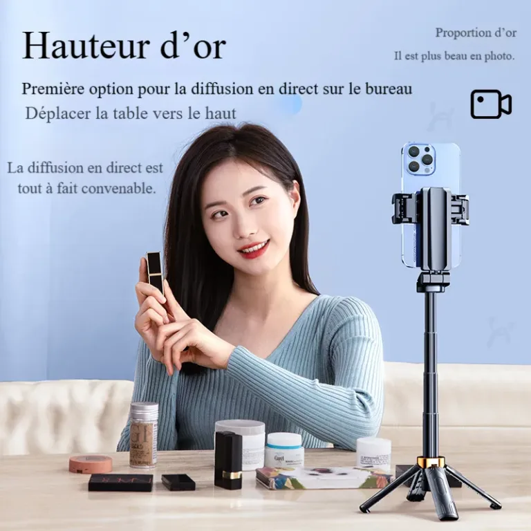 Perche à selfie ultra-mini avec télécommande Bluetooth
