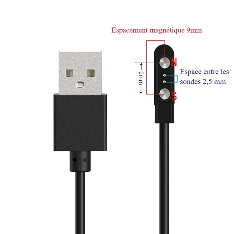 Câble de chargement magnétique pour montre connectée