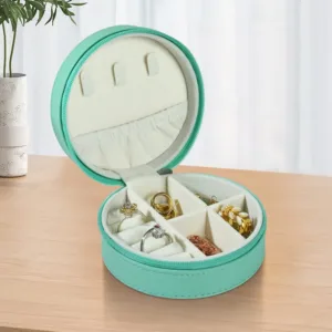 Cuir PU rond - Bleu Tiffany