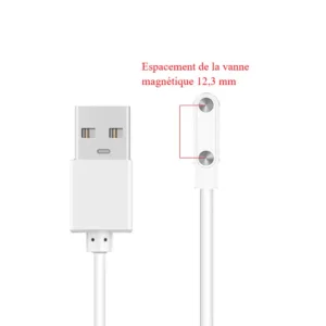 Aimant blanc sans broche, espacement de 12,3 mm