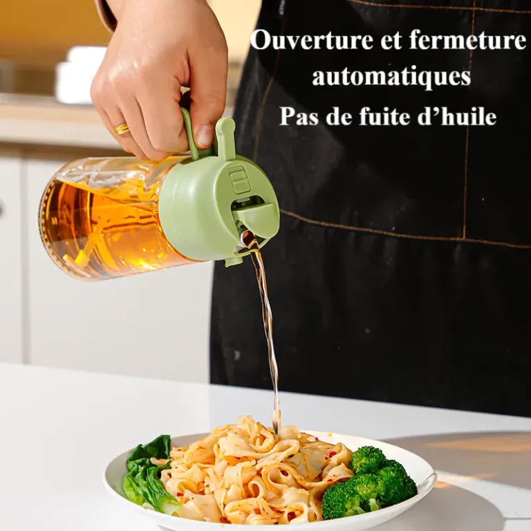 Bouteille d'huile en verre pouvant être versée et pulvérisée