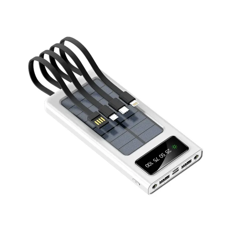 Power-Bank Batterie externe solaire ultra-mince pratique