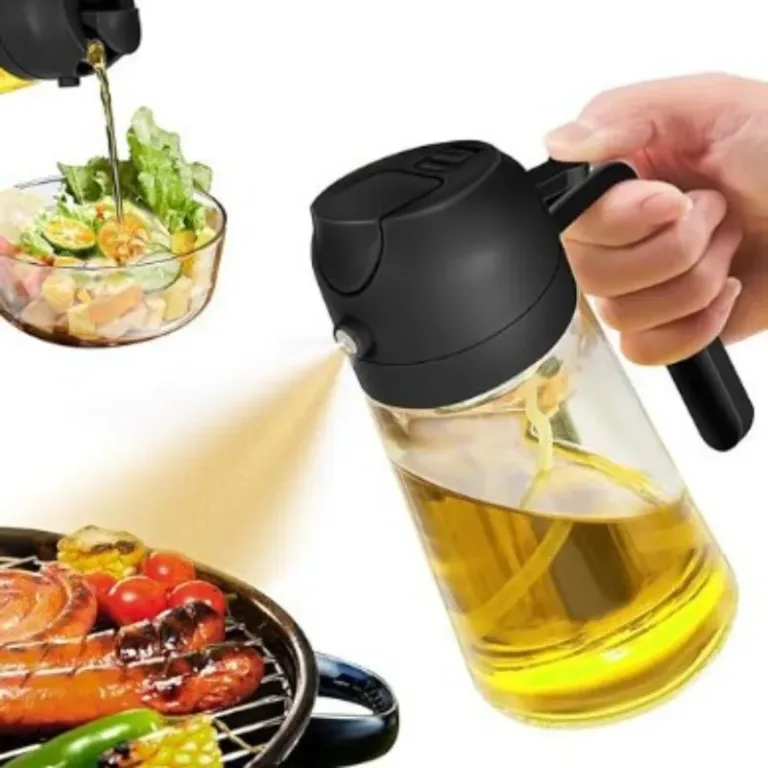 Bouteille d'huile en verre pouvant être versée et pulvérisée