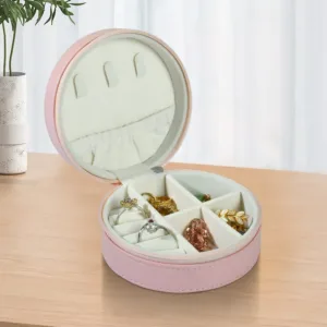 Cuir PU rond - rose clair