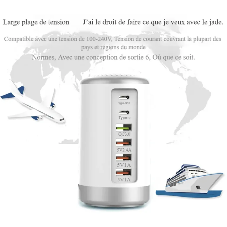 Chargeur Power Bank charge rapide multiport