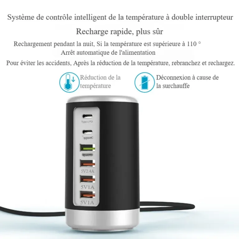 Chargeur Power Bank charge rapide multiport