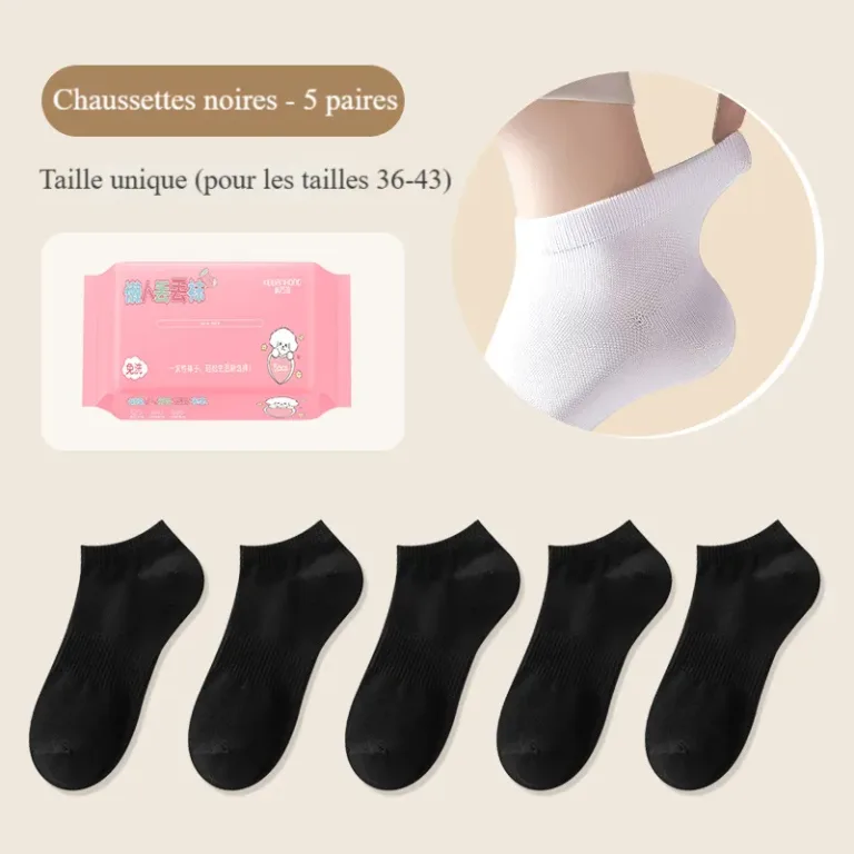 Chaussettes jetables en coton pour hommes et femmes