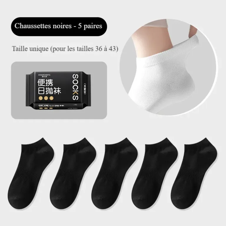 Chaussettes jetables en coton pour hommes et femmes