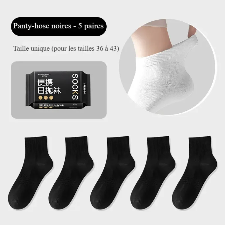 Chaussettes jetables en coton pour hommes et femmes