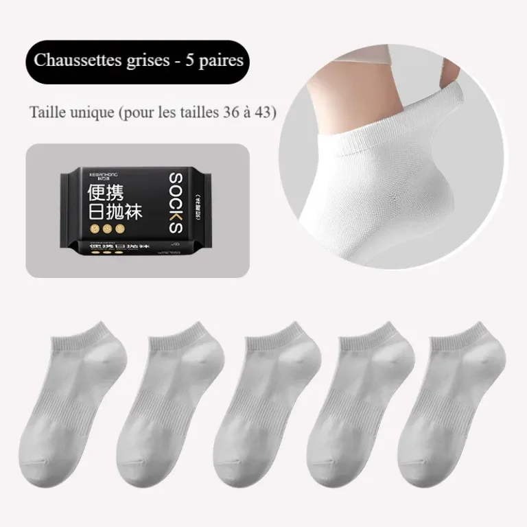 Chaussettes jetables en coton pour hommes et femmes