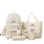 Ensemble de cinq pièces blanc cassé