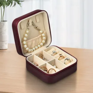 Cuir PU - rouge foncé